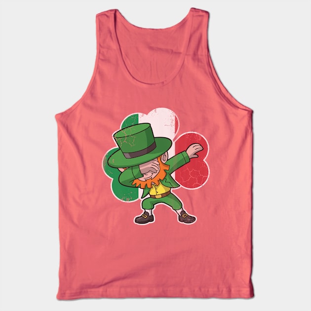 Irish Italian Dabbing Leprechaun St Patricks Day Tank Top by E